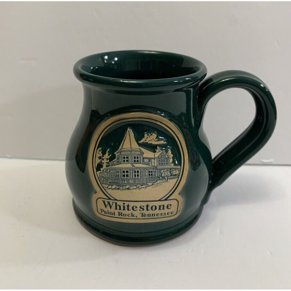 Whitestone Paint Rock Tennessee Deneen Pottery Hand Thrown Green Cup